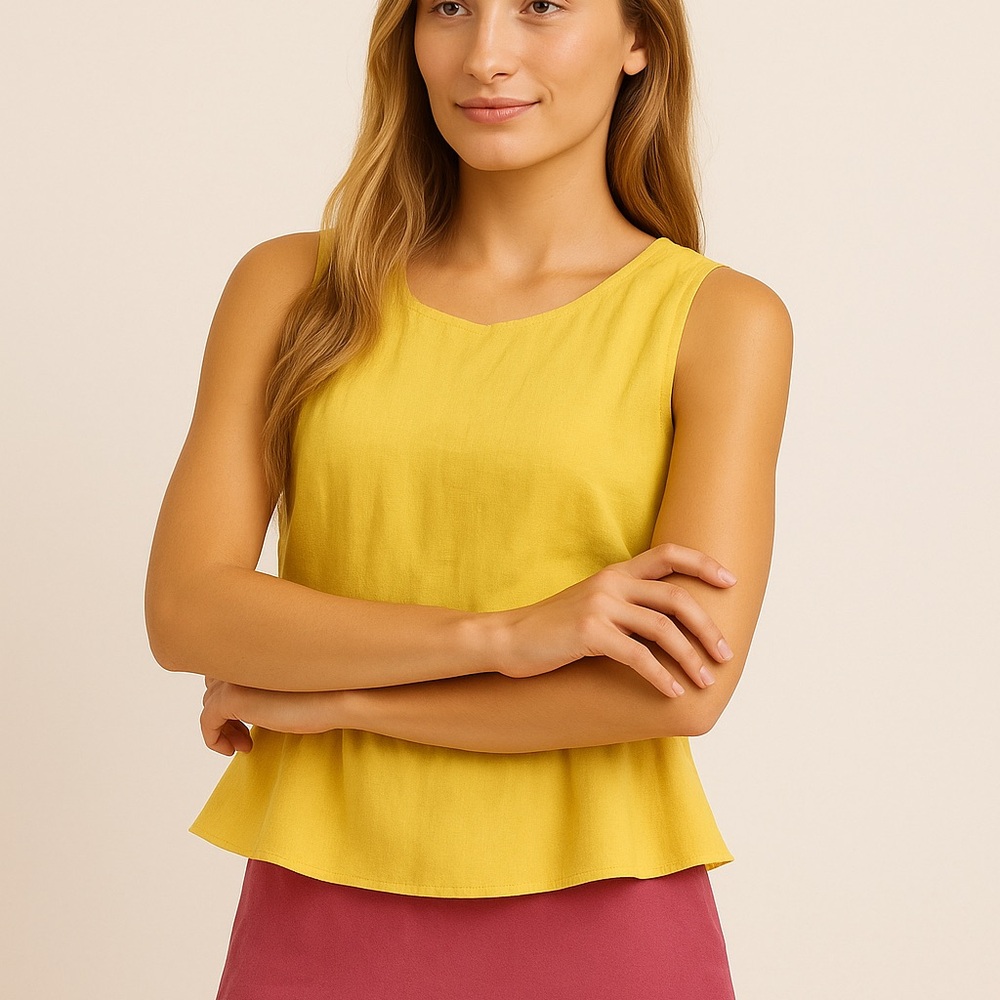 Vintage Y2K Peplum Top Banana Republic Vibrant Yellow Top sz 0